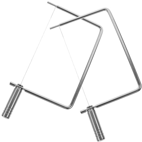 DOITOOL Cortador de Queso de Alambre Acero Inoxidable 2 Piezas Mango Ergonómico para Cortar Mantequilla Pan Verduras y Pasteles Rebanador Portátil para Cocina y Fiestas