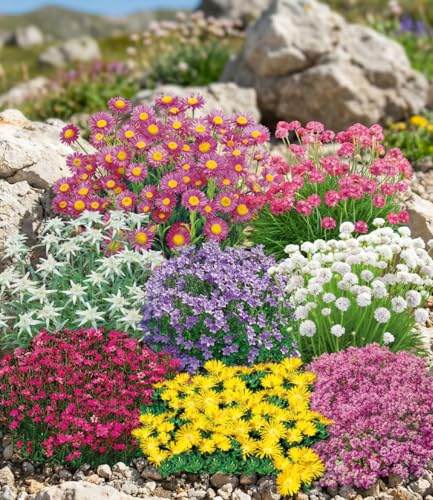 BALDUR Garten 8er Set Winterhartes Staudenbeet Alpiner Berggarten
