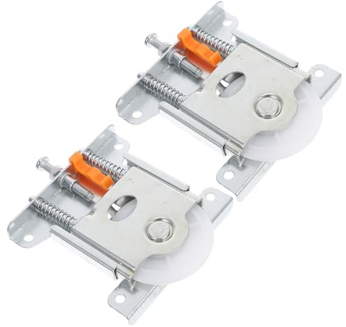 HONMEET Roulettes pour Porte Coulissante Miroir Argenté 2pcs en Métal avec Forte Capacité de Charge et Installation Facile pour Portes de Placard et Miroir