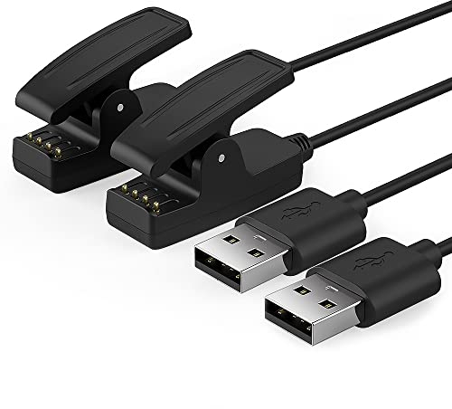 TUSITA Ladegerät [2 Stück] Kompatibel mit Garmin Lily, Forerunner 35 35J 230 235 630 645 Music 735XT, Approach G10 S20, Vivomove HR, ForeAthlete 35J - USB Ladekabel Kabel 100cm - GPS Uhren Zubehör