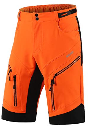 ARSUXEO Radhose Herren MTB Shorts ohne Polsterung Radfahren Shorts Klassisch Wasserdicht 1903 orange XL