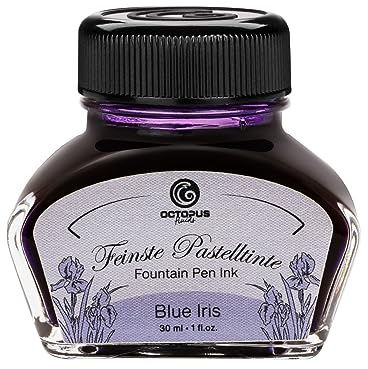 Octopus Fluids Penna stilografica inchiostro viola pastello Blue Iris 30 ml, Inchiostro da scrittura, inchiostro per calligrafia