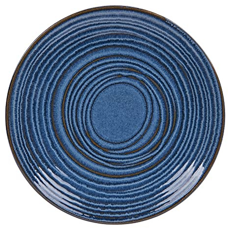 Table Passion - Assiette plate Moon bleu 27 cm (lot de 6)