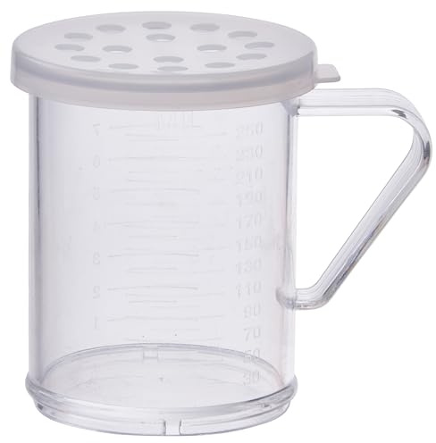 Winco PDG-10CXL, draga de plástico de 10 onzas con tapa transparente a presión, condimento azucarero de pimienta con agujeros extra grandes