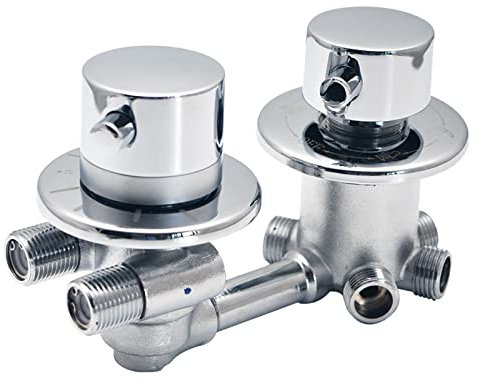 Thermostat de douche en laiton massif galvanisé à 5 voies avec filetage à vis G1/2 pour cabine de douche, robinet mélangeur, cartouche thermostatique en laiton (A)