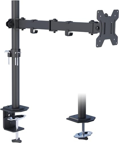 BONTEC Enkel Monitorarm för 13-32” LCD LED-skärmar, Höjdjusterbar med Lutning, Vridbar och Roterbar Monitorfäste, Klarar upp till 8 kg, VESA 75x75/100x100