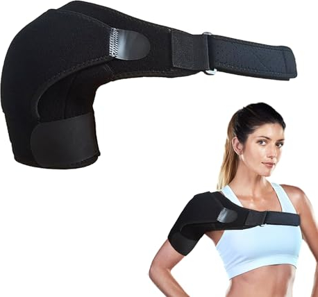 1 supporto per spalle regolabile, per la terapia a freddo per uomini e donne, per la dislocazione articolare, spalla congelata, tendinite (nero)