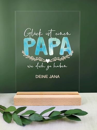 Papa Geschenk personalisiert - Acryl Geschenk - Geburtstagsgeschenk Papa, Geschenk für Papa, Bester Papa, Geschenk Papa, Geschenke für Papa zum Geburtstag, Watercolor Personen (Papa)
