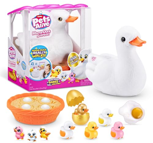 Pets Alive Mommy Duck & Baby Surprise by ZURU Nurturing Play Surprise Hatching Interactive Girls' Toy.