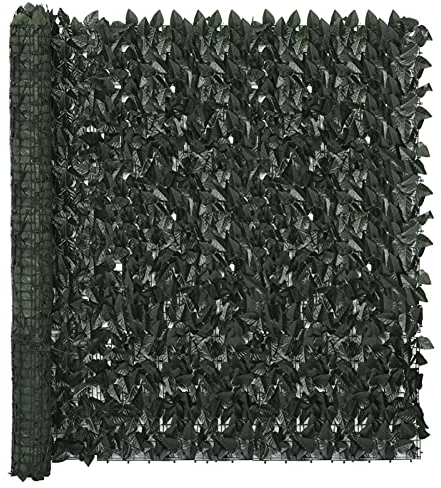 LAPOOH Balkon-Sichtschutz, Balkonsichtschutz, Windschutz Balkon, Windschutz Terrasse, Balkonverkleidung, Sichtschutz Garten, mit Dunkelgrünen Blättern 400x150 cm