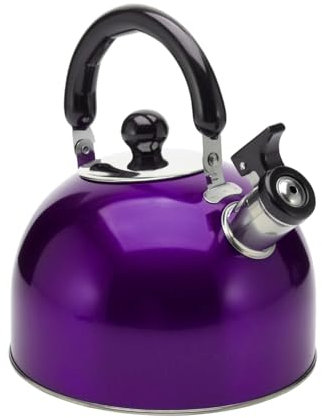 OUYUE Wasserkessel Pfeifkessel Pfeifender Teekessel Für Den Herd, 3 Liter, Klassische Teekanne, Kompatibel Mit Induktion Flötenkessel Teekessel(Purple)
