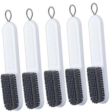 SOIMISS Brosse À Linge De Voyage À Domicile 5 Pièces Poils Souples Nettoyeur De Chaussures avec Poignée Produits De Nettoyage De Vêtements Blanc
