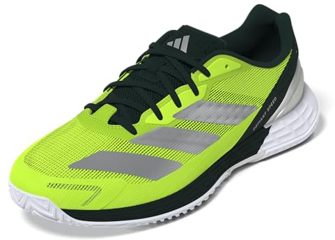 adidas Men's Defiant Speed 2 Tennis, Lucid Lemon/Silver Metallic/Aurora Ivy, 10.5