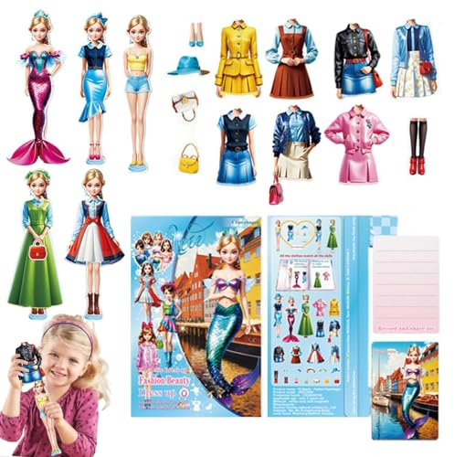 Nankoyal Anziehspiele, Anziehspielzeug | Magnet People Outfit und Zubehörteile Anziehset | -Aktivitäten, magnetisches Anzieh-Stickerbuch, pädagogisches Kinderspielzeug für Mädchen