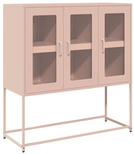 vidaXL Sideboard Rosa 100,5x39x107 cm Kaltgewalzter Stahl, Kommode, Schrank, Flurschrank, Anrichte, Küchenschrank, Wohnzimmerschrank, Wohnzimmermöbel