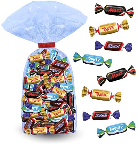MARS SNICKERS BOUNTY TWIX | Sachet de 60 Bonbons au Chocolat emballés individuellement | 645g de Friandises Prêtes à Offrir pour Noël, une Fête, un Anniversaire