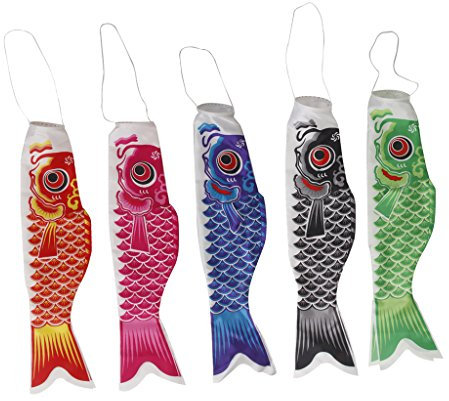 Courtieyeardceastea 55-150cm Divers Manche à air Japonais Carpe Drapeau Koi Nobori Sailfish 55cm Bleu