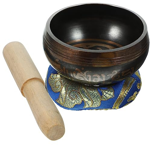 GOOHOCHY 1satz Meditationsklangschalen Handgefertigte Yoga Bowl Mit Holzklöppel Und Kissen Für Meditation Entspannung Und Energieheilung Zufällige Farben Und Designs