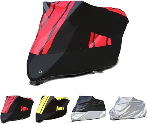 LYJXD Fundas Motos para Yamaha Fazer600 FZS600 FZ600 Fazer FZS FZ6N 600 1998-2022 2023 2024 2025, Impermeable Anti Nieve Antipolvo Todo Clima UV Motocicleta Protector Fundas Accesorios,Black-Red