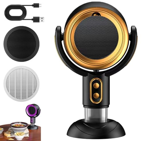 Smoke Clean, Portable Clean Smoke, Indoor Smoke Clean Für Raucher, Smoke Away Smoke Purifier, Kitchen Mini Smoke Air Cleaner (Gold-Plug-in)
