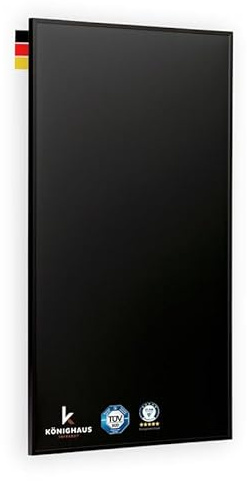 Könighaus infrarödvärmare - 450 W Black Edition med TÜV SÜD + 5 års garanti ✓ dubbelt överhettningsskydd ✓ klar för drift på 2–4 min