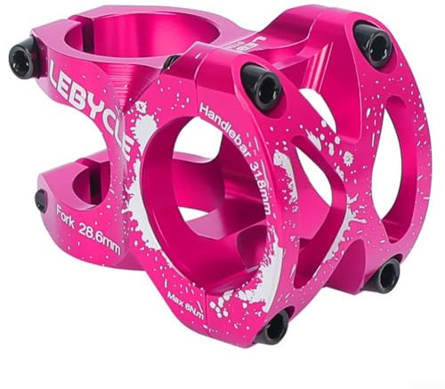 Attacco manubrio in lega di alluminio per mountain bike, caratteristiche ottimizzate di controllo dello sterzo (rosa)
