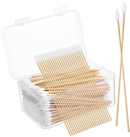 BESTYASH Bastoncini di Cotone di Precisione Appuntiti 500 Pezzi, Tamponi di Cotone a Punta per Trucco e Pulizia Delicata, Applicatori per Unghie Elettroniche e Tastiere, Uso Professionale