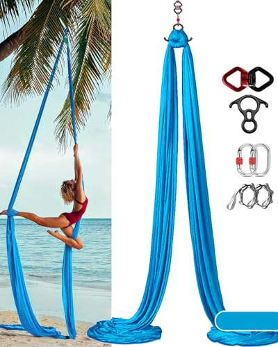 Aerial Yoga Tuch, 8 m, Vertikaltuch Set, inklusive Zubehör, dehnungsarme, hochwertige Stoffe