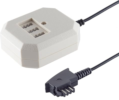 1aTTack.de 1x 10m - TAE F-Stecker auf TAE Kupplung NFN + RJ11-Kupplung Telefon-Verlängerungsleitung Verteiler