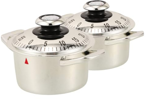 SOLUSTRE 2pezzi Timer Meccanico Per Cucina Cronometro Di Minuti Allarme Sonoro Forte Facile Da Usare Per Cottura Forno Studio Lavoro e Esercizio Fisico Per Uso Domestico e Ristorante