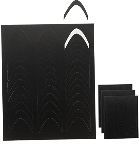 Hemobllo 4feuilles Autocollants French Manucure Courbes Pour Ongles Guides Auto-adhésifs Demi-lune Pour Décoration Manucure Outils Auxiliaires Pour Bord Des Ongles