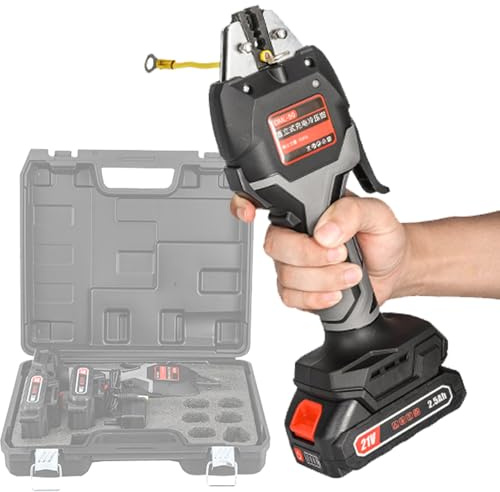 Crimpatrice elettrica senza fili, crimpatrice a batteria con 2 batterie e 7 matrici a crimpare per terminali cavi da 0,5-50 mm²