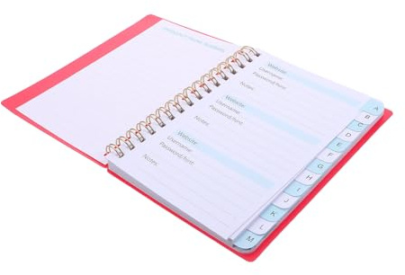 SHINEOFI Kleines Passwortbuch mit Alphabetischem Register Spiralbindung A6-format 2 Eigenschaften für Zuhause und Reise