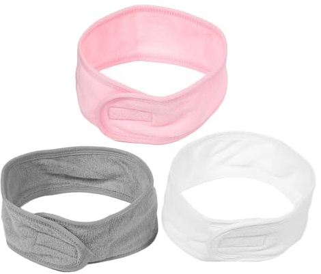 BESTYASH Bandeau de Maquillage pour Femmes en Coton Double Couche, Lavable et Confortable, 3 Pièces, pour Soins Post-Partum et Protection Quotidienne Tête