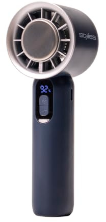 Lacerti Mini Ventilatore Portatile Premium Ricaricabile USB-C | Batteria da 3000 mAh, piastra refrigerante, 100 velocità, display digitale e laccetto per rinfrescarsi fuori casa.