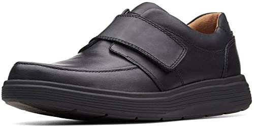 Clarks Mens Un Abode Strap Loafers, Black Leather, 7.5 UK