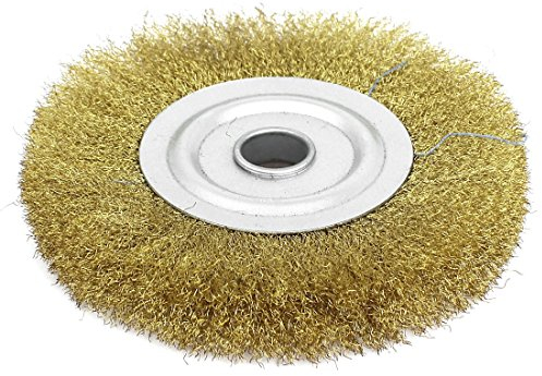 Aexit Mandrin 5/8 brosse métallique en acier serti de 5 Diamètre 125 mm pour meuleuse angle 845I706