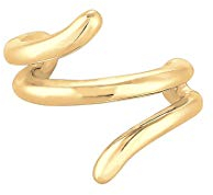 Elli Earcuff Silber 925 Vergoldet 24K Ohrmanschette Damen Ohrringe für Frauen Ohrklemme Wickelohrring Durchmesser 12mm Helix 0302221819