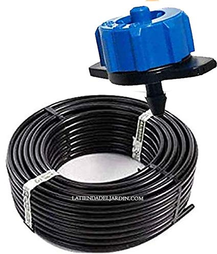 Suinga - Tuyau d'égouttement, 16 mm x 100 m, couleur noire + 100 goutteurs autocompensants 8 l/h détachables.