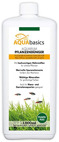 AQUAbasics Aquarium Pflanzendünger mit wertvollen Nährstoffen für einen schönen Pflanzenwuchs - Nährstoffkomplex aus Spurenelementen, Mikro- und Makronährstoffen, Größe:1 Liter