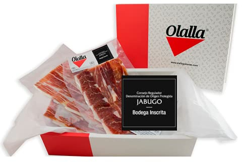 1 kg Jambon Bellota PATA NEGRA 100% Iberique DOP JABUGO SUMMUN Tranche Cru au Couteau - Jamon Iberico Espagnol Cru - Charcuterie Ibérique Espagne Panier Gourmand - (10 packs 100 gr)
