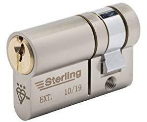 Sterling ESD1145 11mm Int 45mm Ext (56mm) Single TS007 3 Star Police Approved Secured by Design Euro Door Cylinder, Dual Finish Brass & Satin Nickel, Internal x External Total