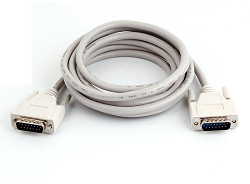 Ruilogod Macho VGA DB15 largo de 10 pies a VGA DB15 PIN MAYO MAJO M/M Cable de cable