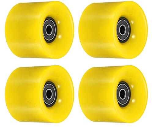 PATIKIL 4 Stück 60mm Longboard Rollen mit Lager ABEC-9 Skateboard Rad Straße Rollen für Skateboards Cruiser Räder Ersatz 80A Schwarz Gelb