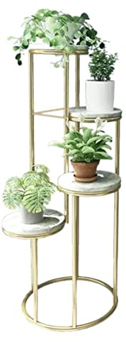 Pflanzenständer Blumenständer Blumenregal Matal Blumenständer Indoor Multi-Layer Blumentopf Rack Wohnzimmer Balkon Einfache Landung Blumentreppe Pflanzenregal ( Color : Gold , Size : 40*40*110cm )