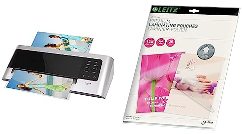 OLYMPIA - A 3048 Laminiergerät - Foliengerät - Heiß- und Kaltlaminierung - Einfach laminieren & Leitz Heißlaminierfolien A4 125 mic, Laminierfolien in Premium-Qualität im 100er Pack, Glänzend