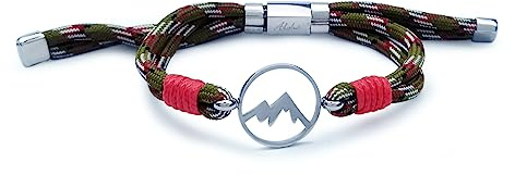 Aloha Bracelet Montagne Acier Idée Cadeau Homme Femme Cordon Réglable