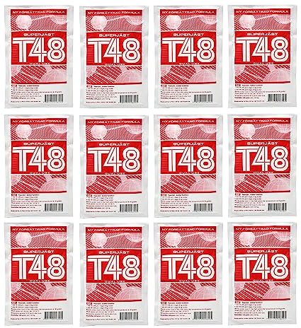 12 x Turbohefe - T48 140g, Hefe für Zucker- oder Fruchtgärung, Turbo Hefe, Hefe für Maische, Hefe für die Gärung, Wodka-Hefe