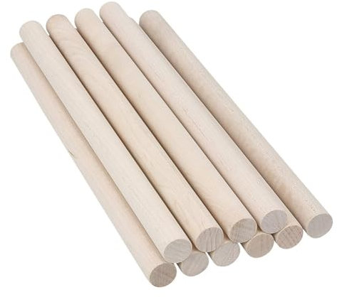 Seprendi 50 Stück Holzdübelstäbe, unlackierte Holzdübel, massive Hartholzstäbe zum Basteln, Makramee, DIY und mehr, geschliffen, glatt