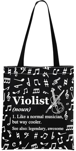 Violisten-Geschenk, Violisten-Wertschätzungsgeschenk, Viola-Liebhaber, Geschenk für Violisten, Tragetasche für Bratschen-Spieler, V-iolist Tragetasche, Schwarz, Small